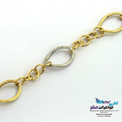 دستبند طلا - طرح حلقه های تودرتو-MB1249